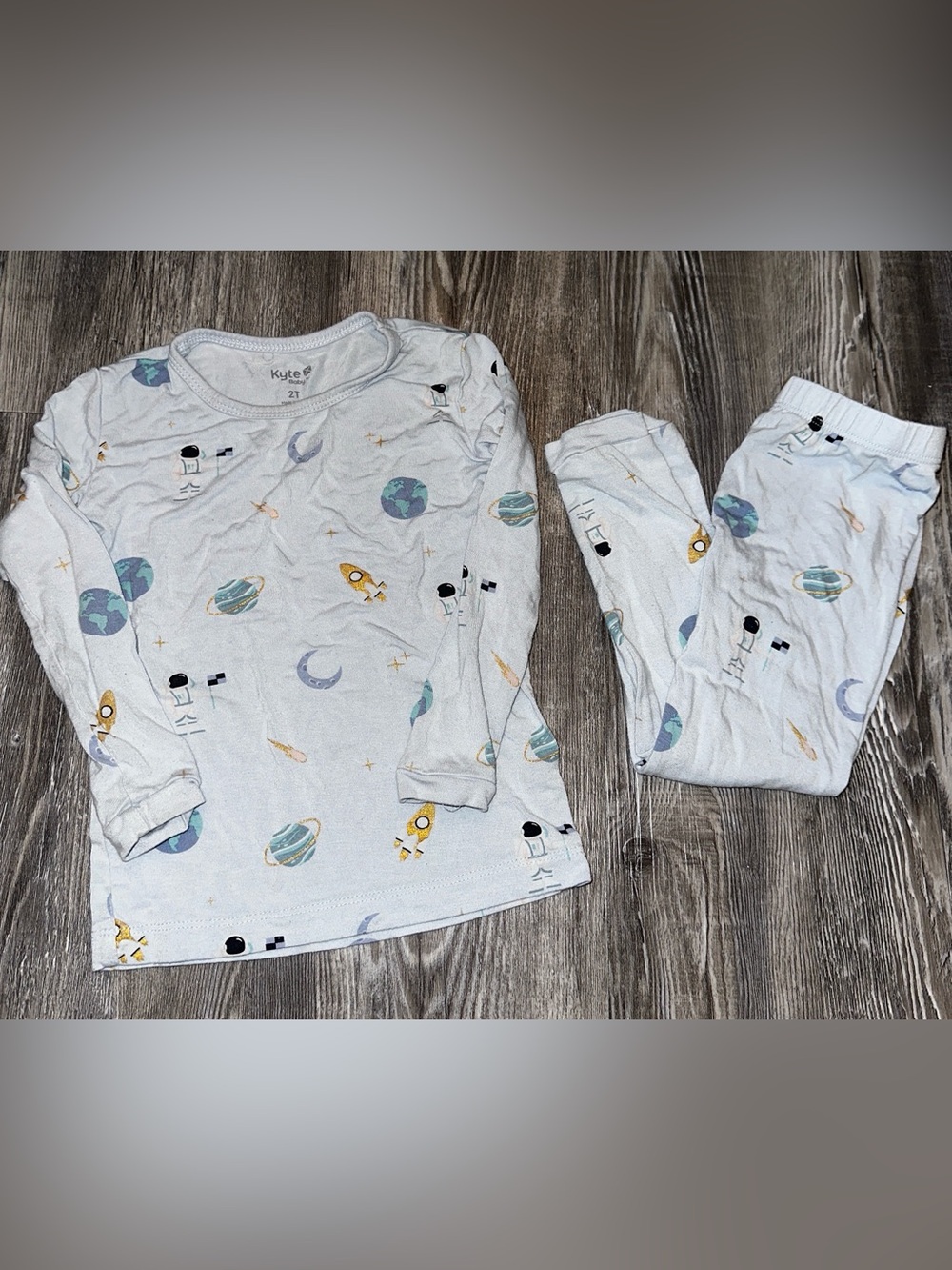 Kyte BABY Bamboo White Space-Themed Toddler Pajama Set